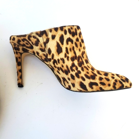 SAM Edelman "Oran" Calf Hair Leopard Mule Heel Bootie Size 6 Brahma, Sand - Picture 13 of 13